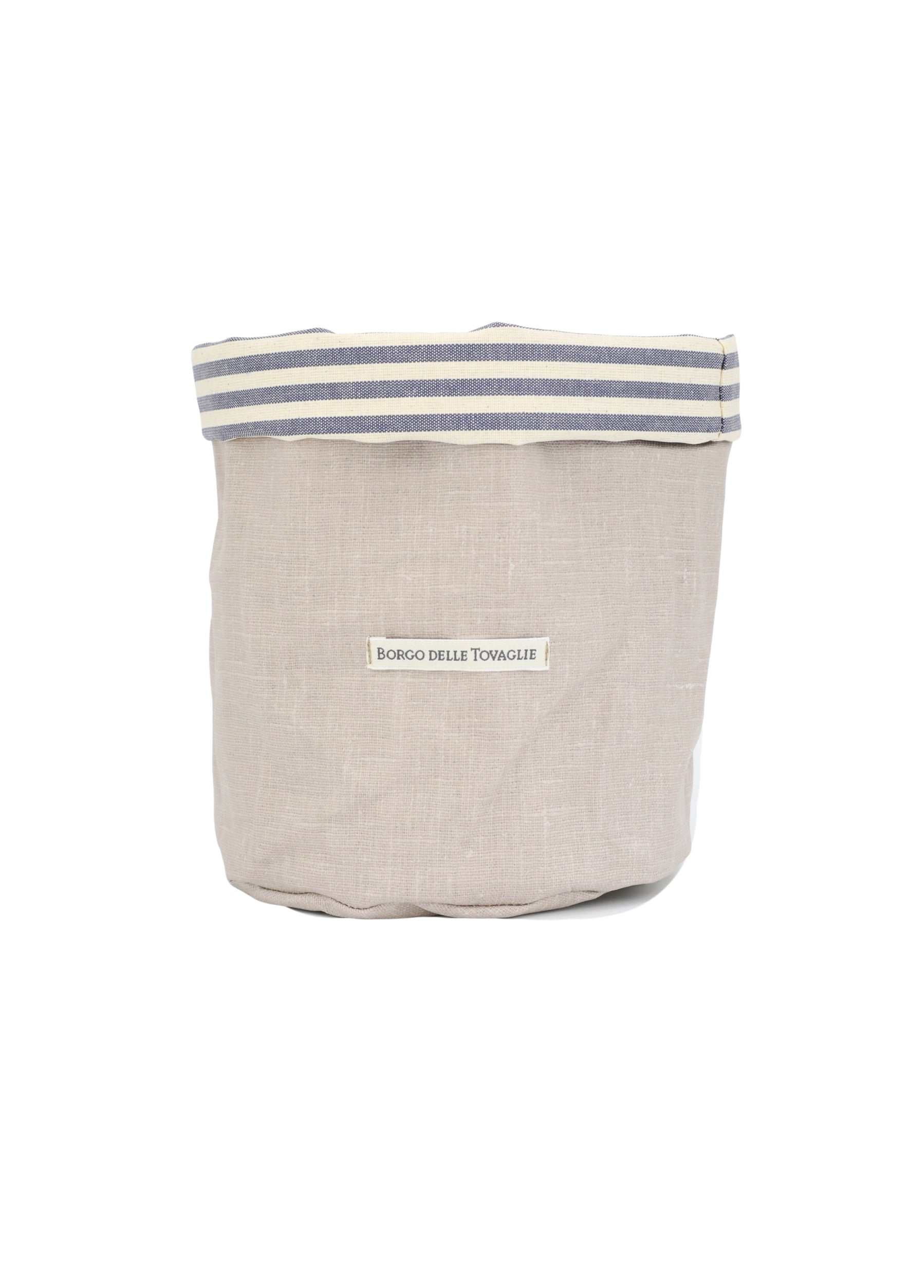 Broodmand - dubbelzijdig – Ø15 cm - Lichtblauw gestreept