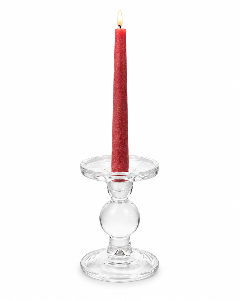 Glazen Kaarsenhouder op Voet - Ø9 x H10,5 cm