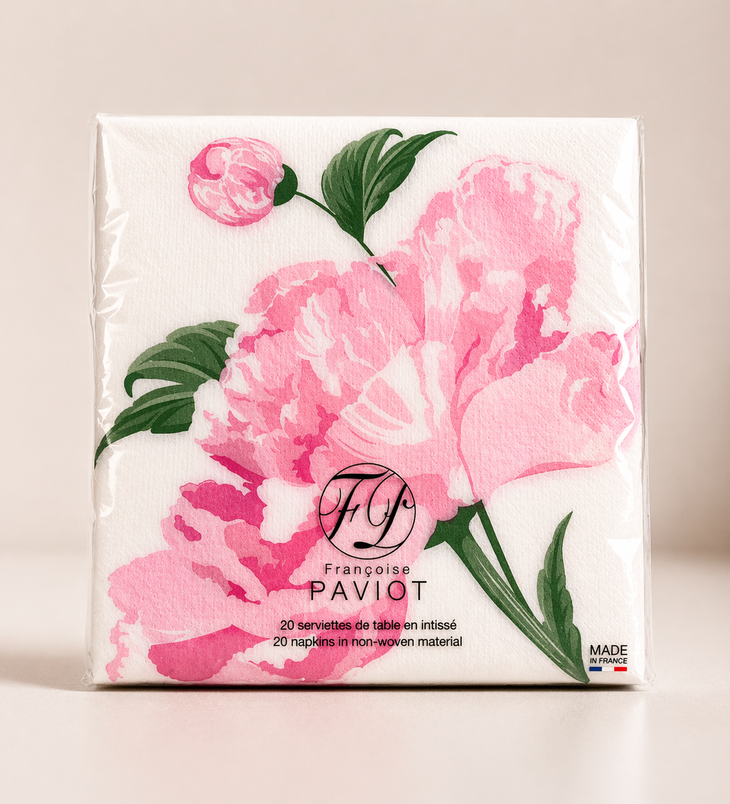 Servetten - Roze pioen - 40x40