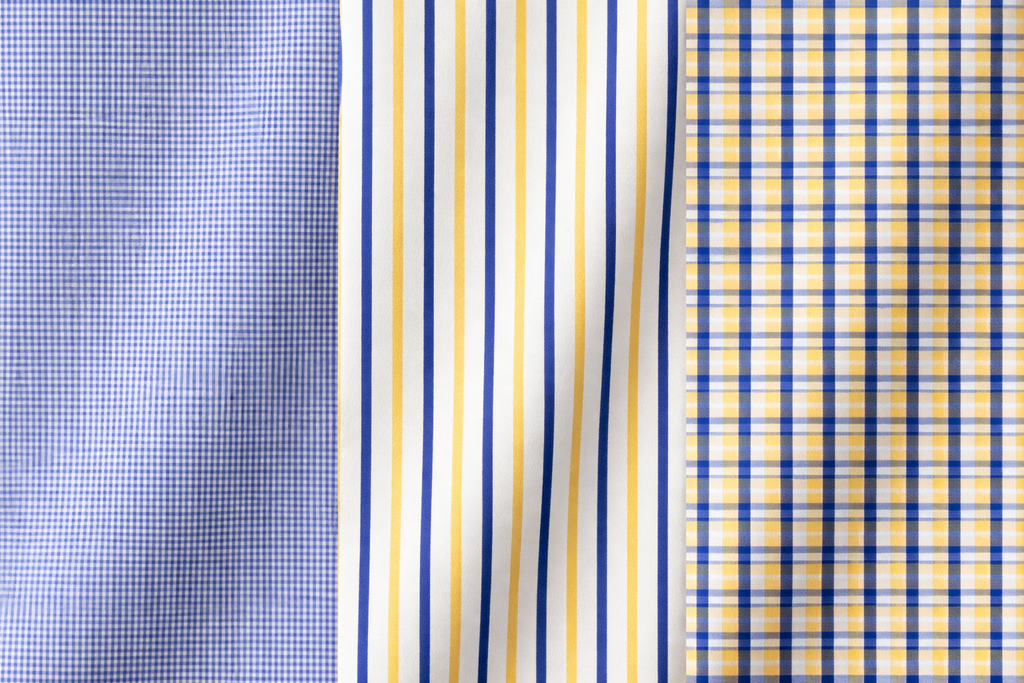 Tafellaken - Blauw met geel gestreept 100% katoen - 150 × 340 cm