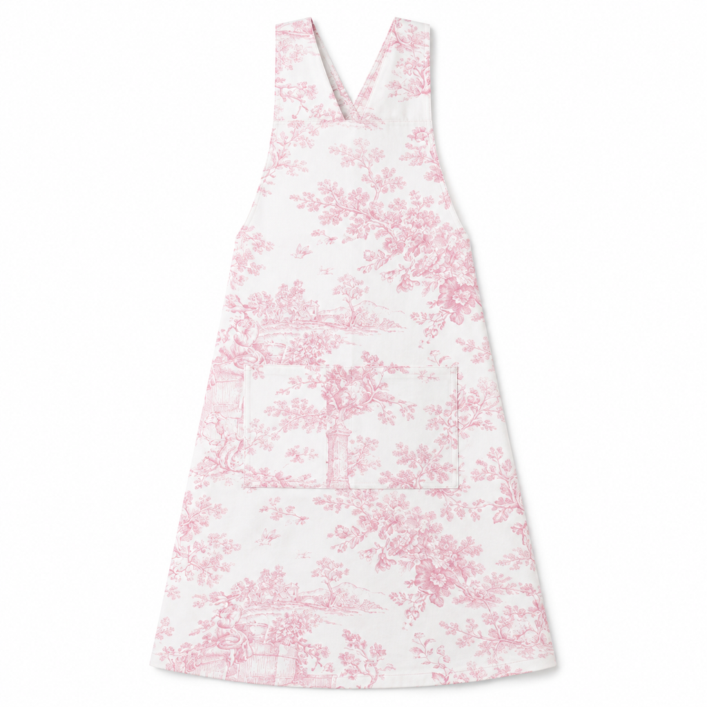 Japanese kitchen apron Toile de Jouy