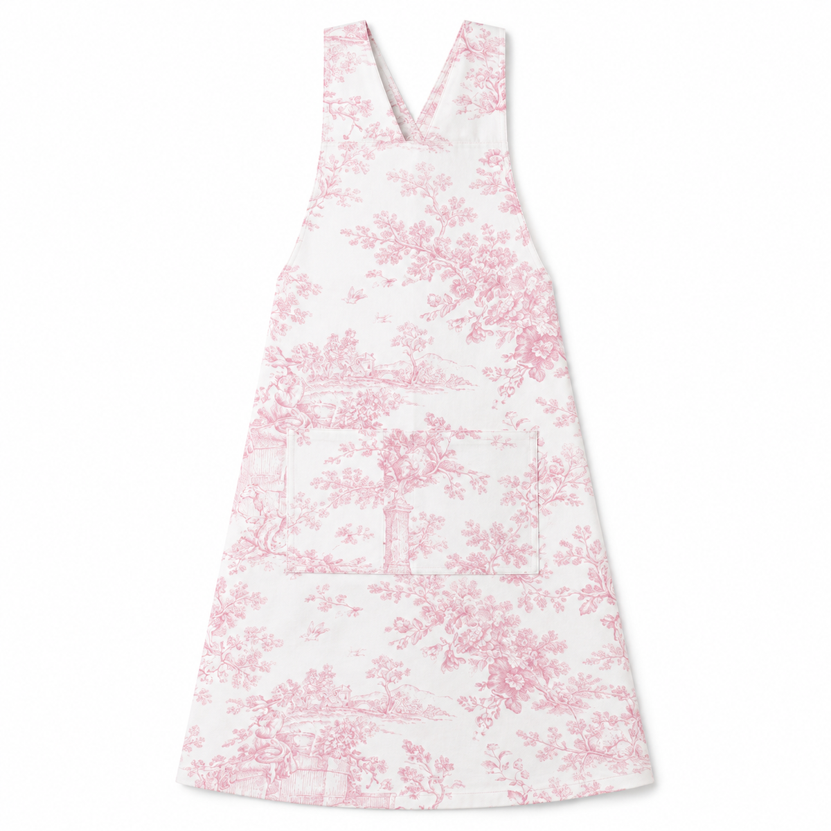 Japanese kitchen apron Toile de Jouy