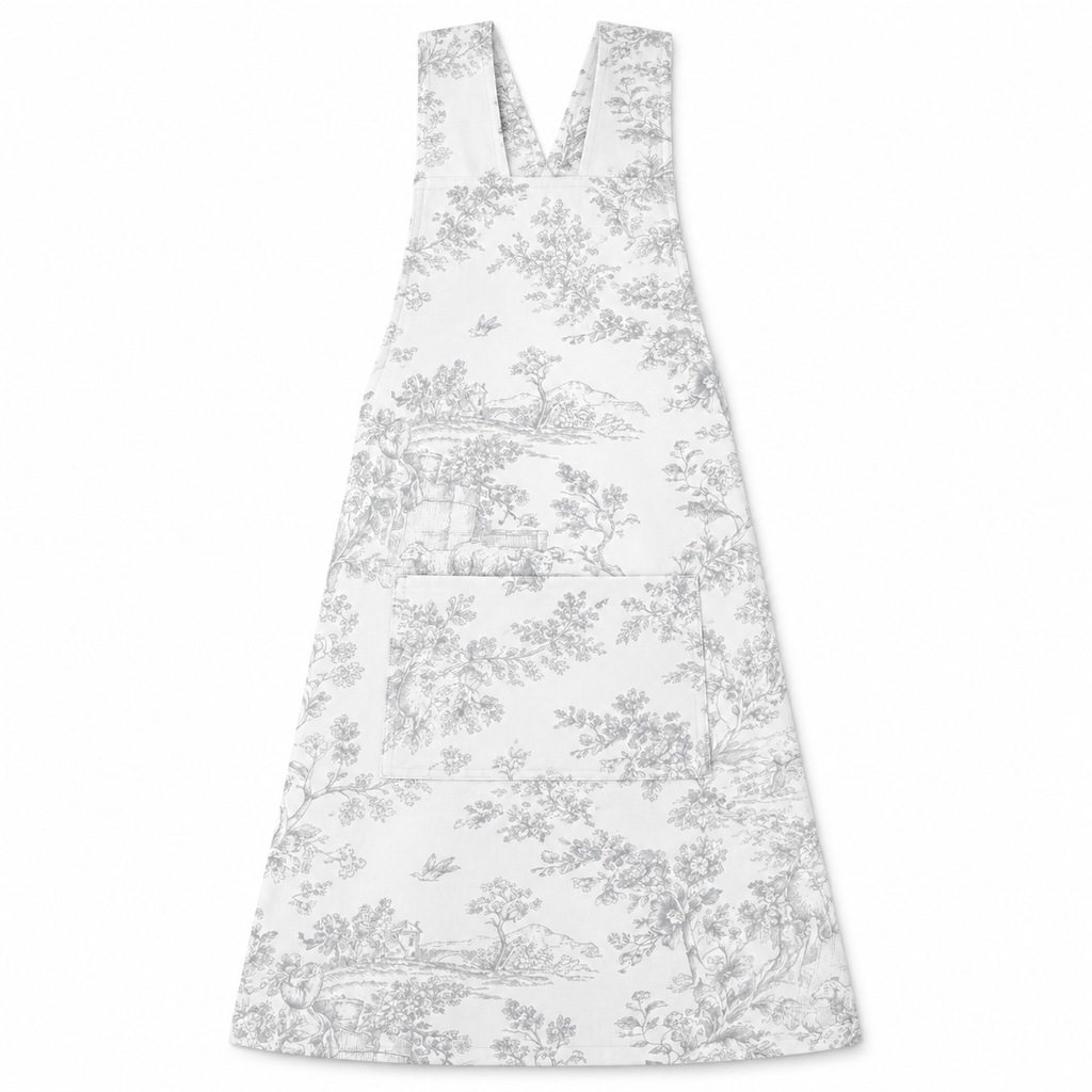 Japanese kitchen apron Toile de Jouy