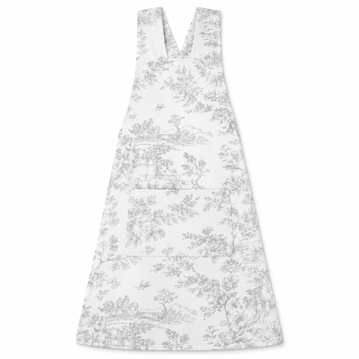 Japanese kitchen apron Toile de Jouy