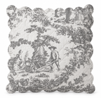 Quilted cushion cover Toile de Jouy 60 x 60