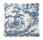 Quilted cushion cover Toile de Jouy 60 x 60