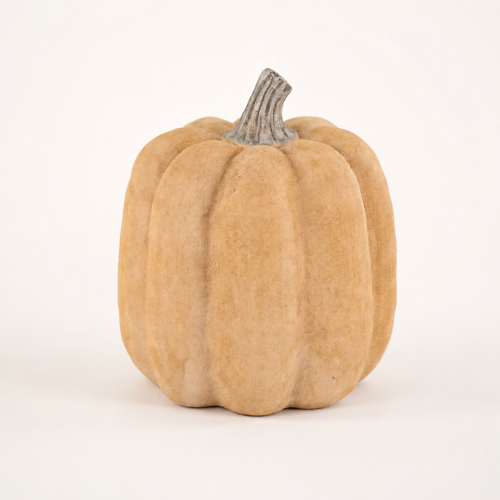 Decorative Ceramic Pumpkin - Calm Orange - Ø18 x H21 cm
