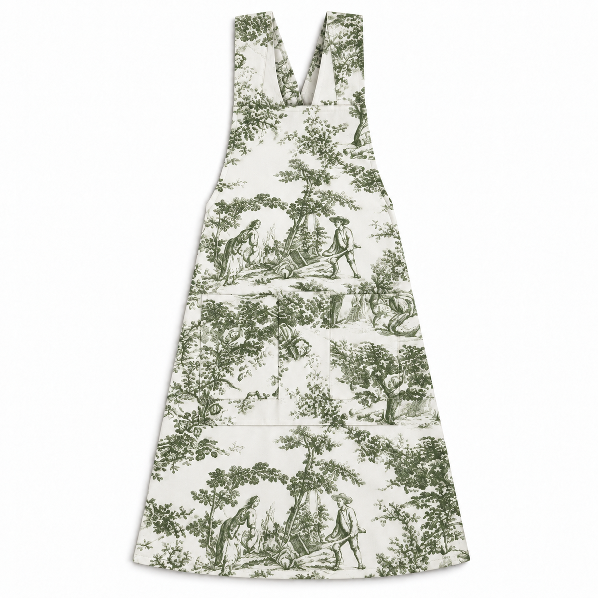 Japanese kitchen apron Toile de Jouy