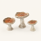 Set of 3 Decorative Ceramic Mushrooms - Burnt Orange