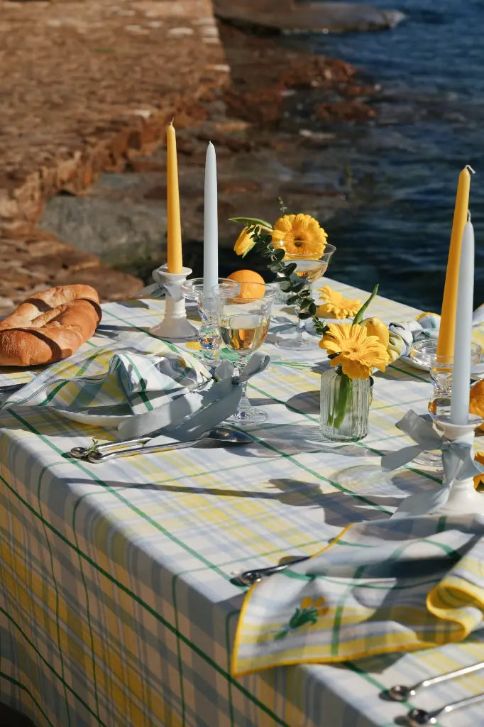 Stoffen Servetten - Perette Sky (Set 2) - Gele Tulpen