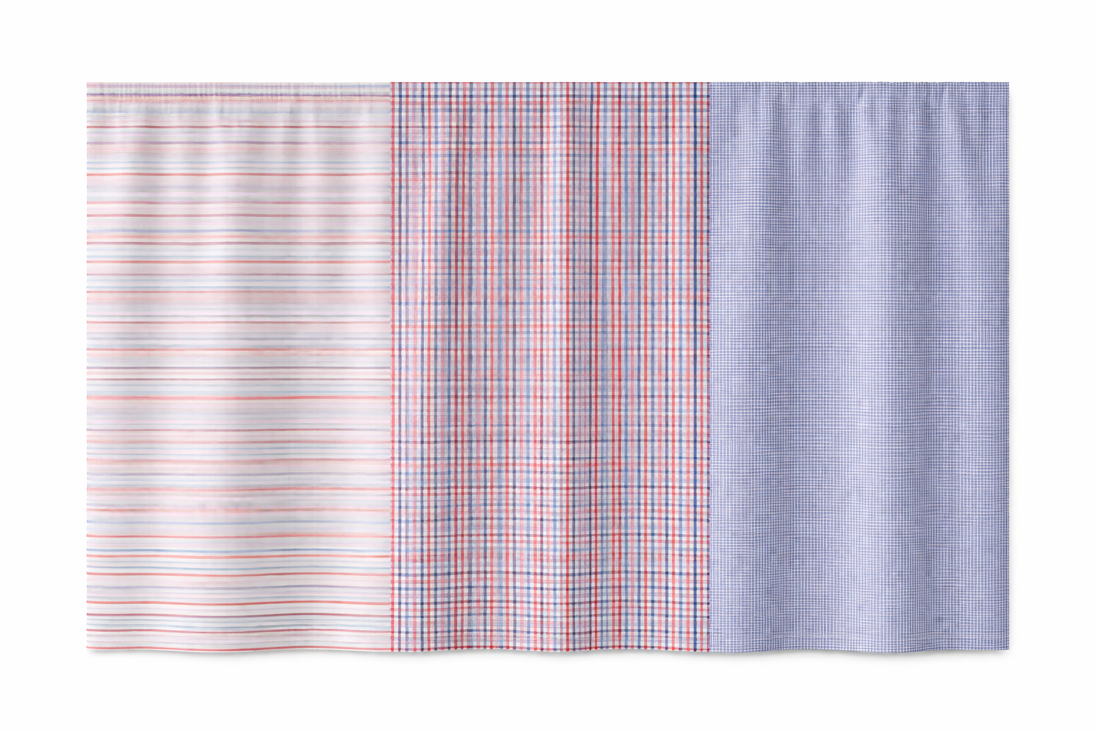 Tafellaken - Blauw met rood gestreept 100% katoen - 150 × 340 cm