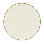 Ceramic Plate – White Relief with Gold - Ø 26