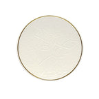 Ceramic Plate – White Relief with Gold – Ø 20