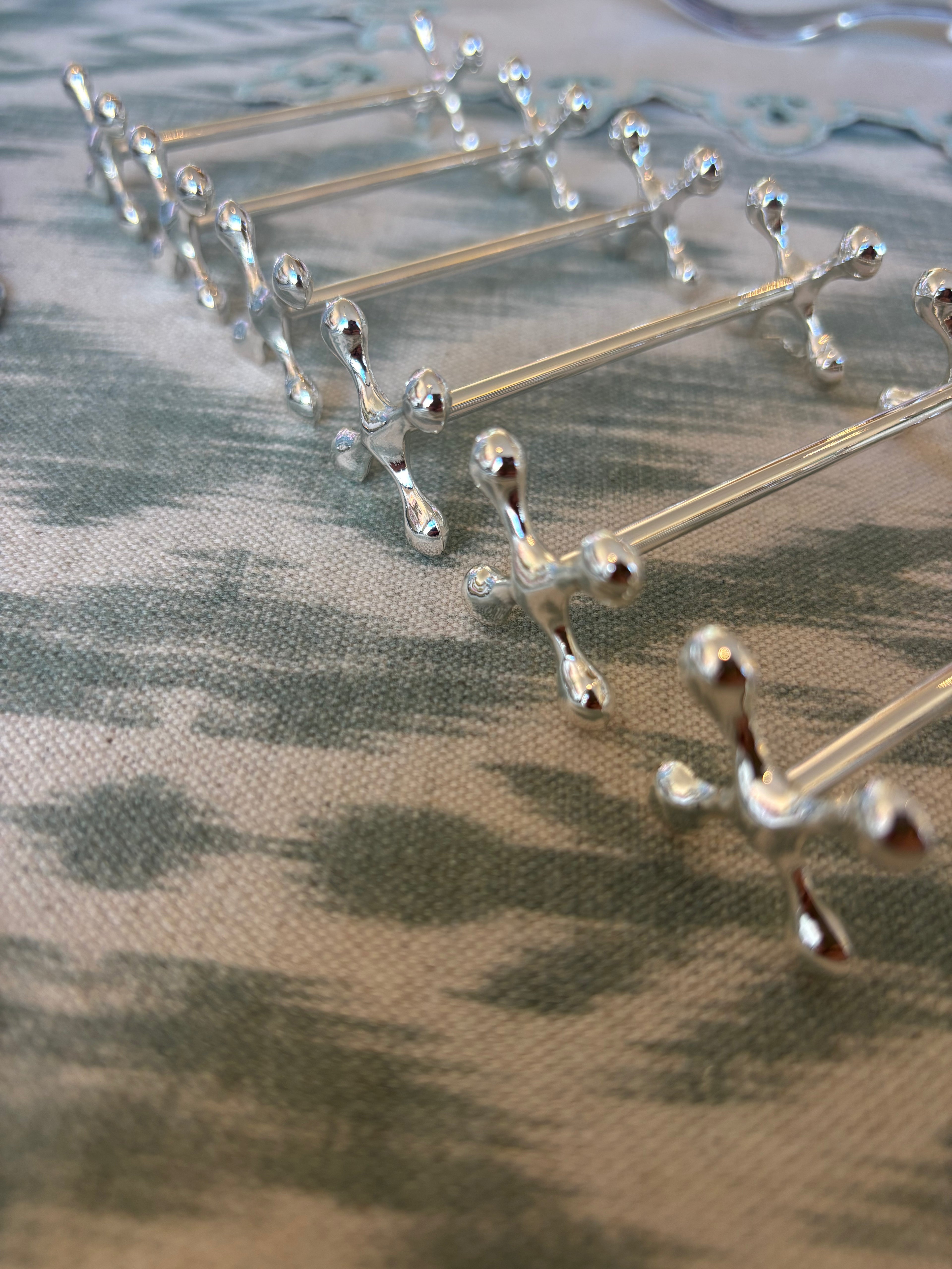 Porte-Couteau / Messenleger - set van 6 - verzilverd