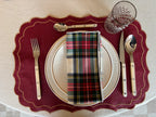 Vlekwerende Linnen Placemat – 50x35 cm - Kerstrood met gouden randje