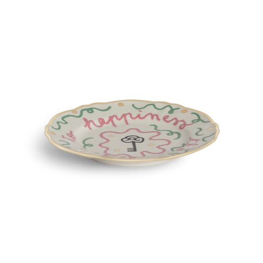 Porseleinen bordje - SLEUTEL - Ø 16,5 cm