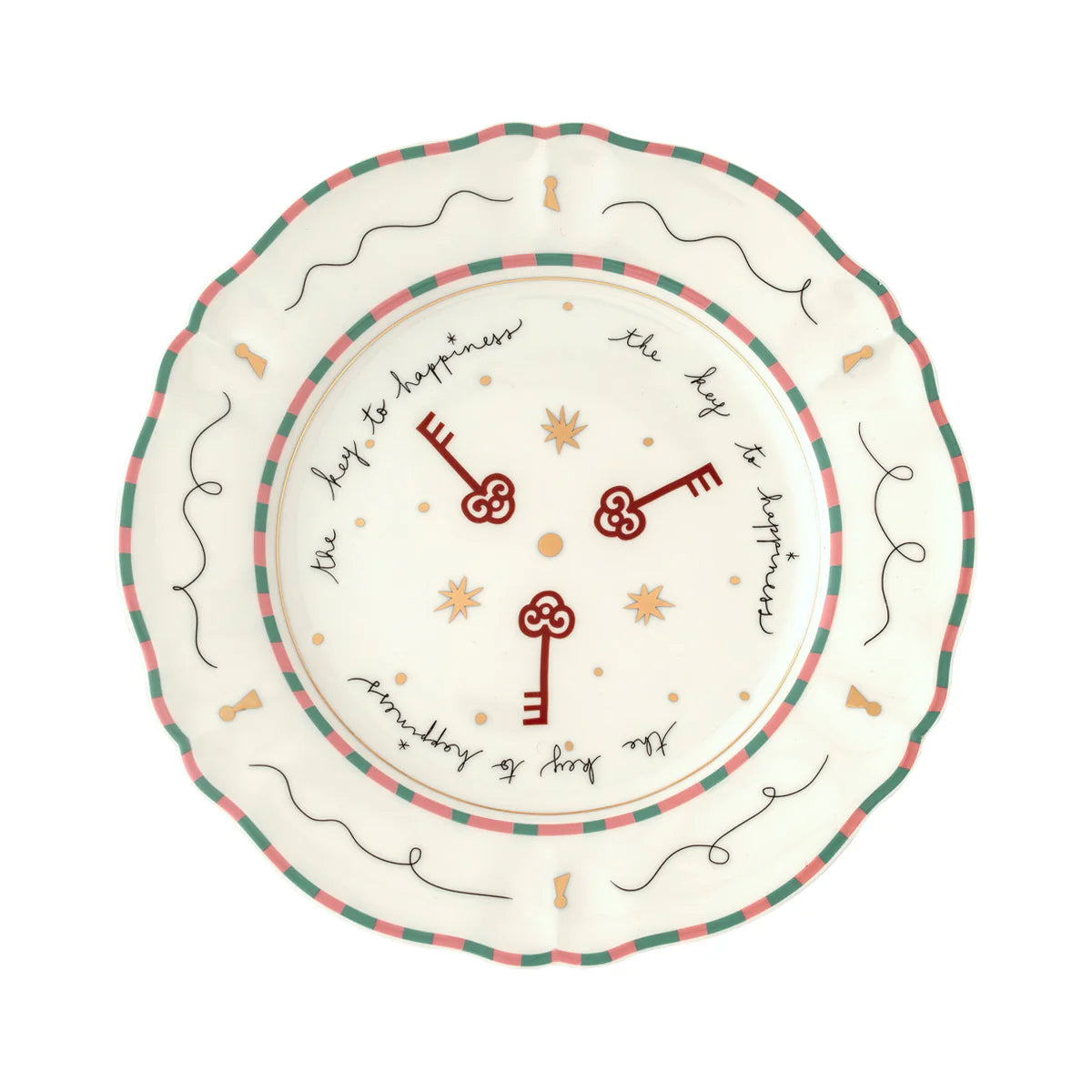 Pangea - Dinerbord - "the key to happiness" - Ø 26.5 cm