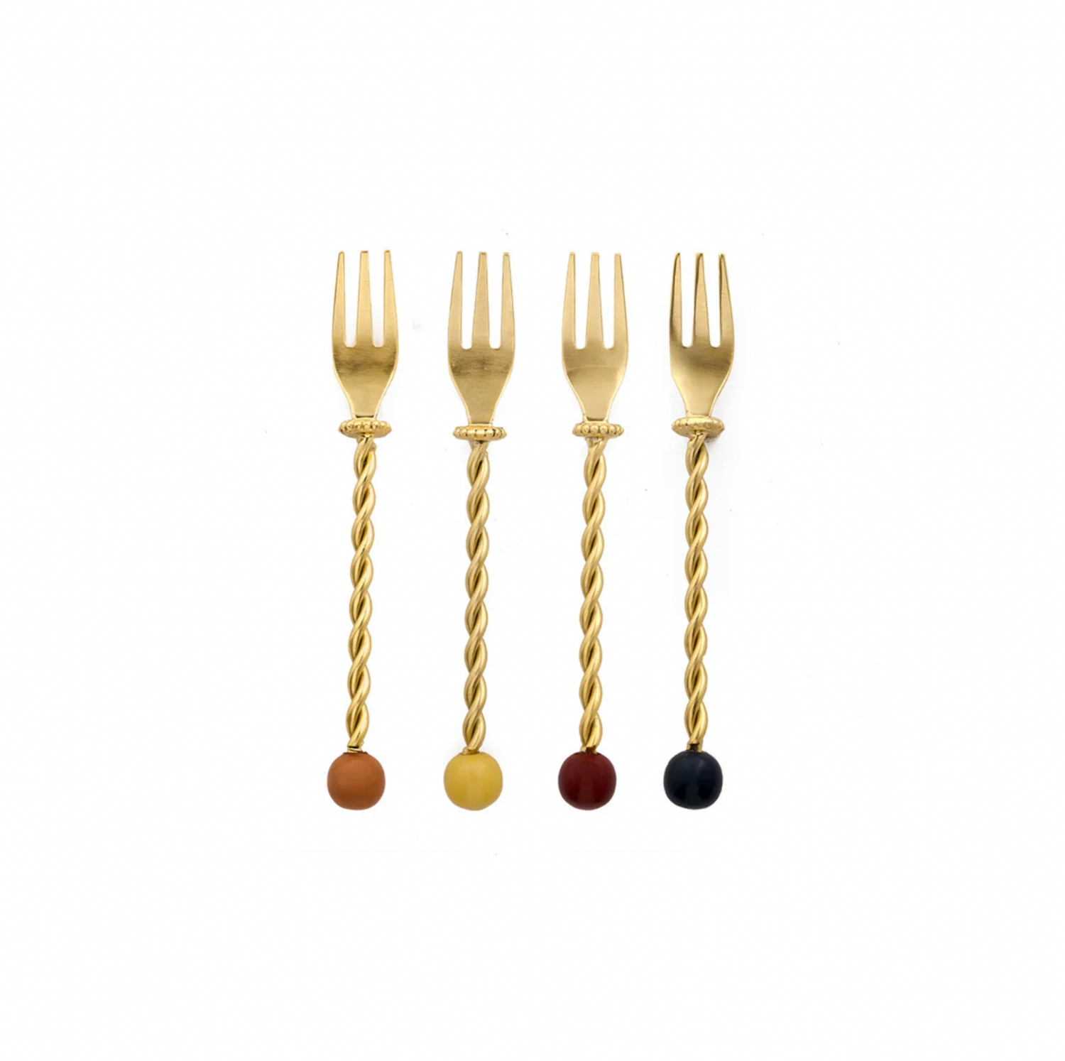 Set van 4 Dessertvorkjes (Goudkleurig Staal)