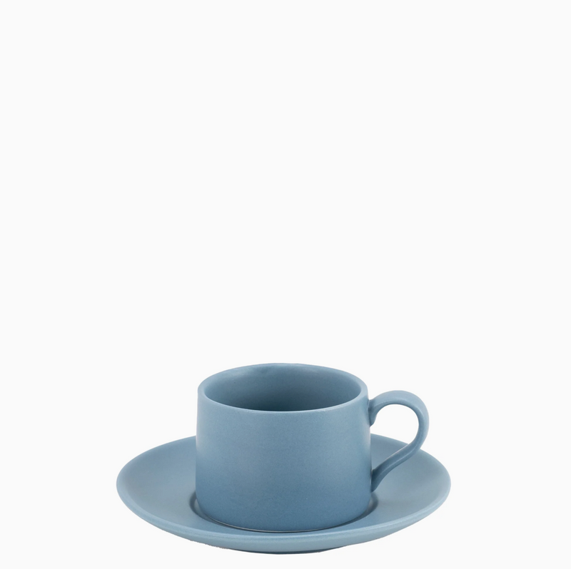 Koffietas met Schoteltje – blauw 8 cl
