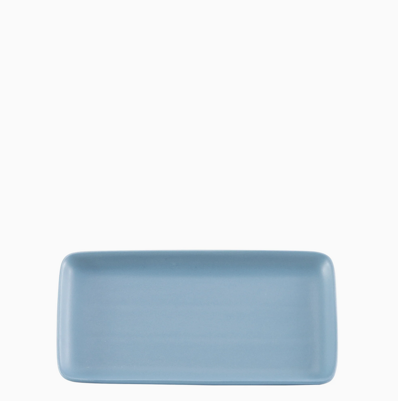 Rechthoekig Porseleinen Bord – Blauw - 12,5 × 23 cm