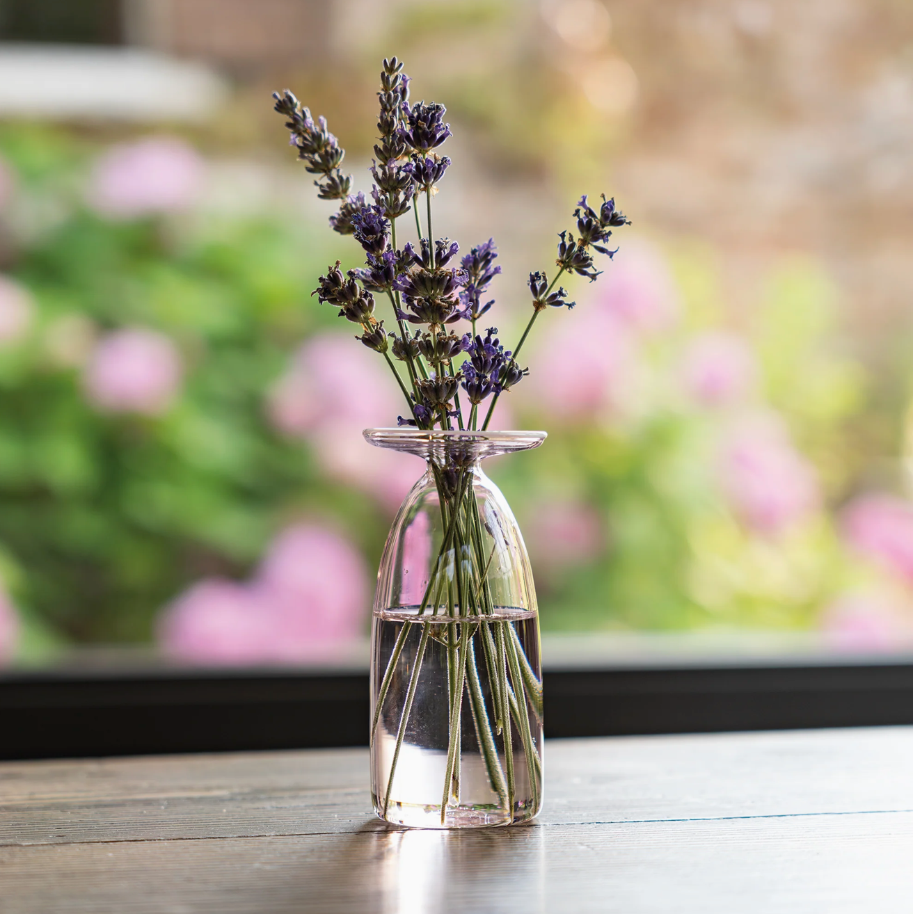 Un Fiore - Glazen Vaasje met Open Rand – Roze – 22 cl