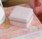 Travel Jewelry Box Linen Effect - Rose