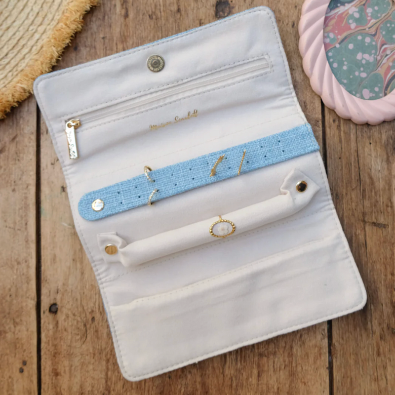 Sieradenpochette linnen effect - Beige