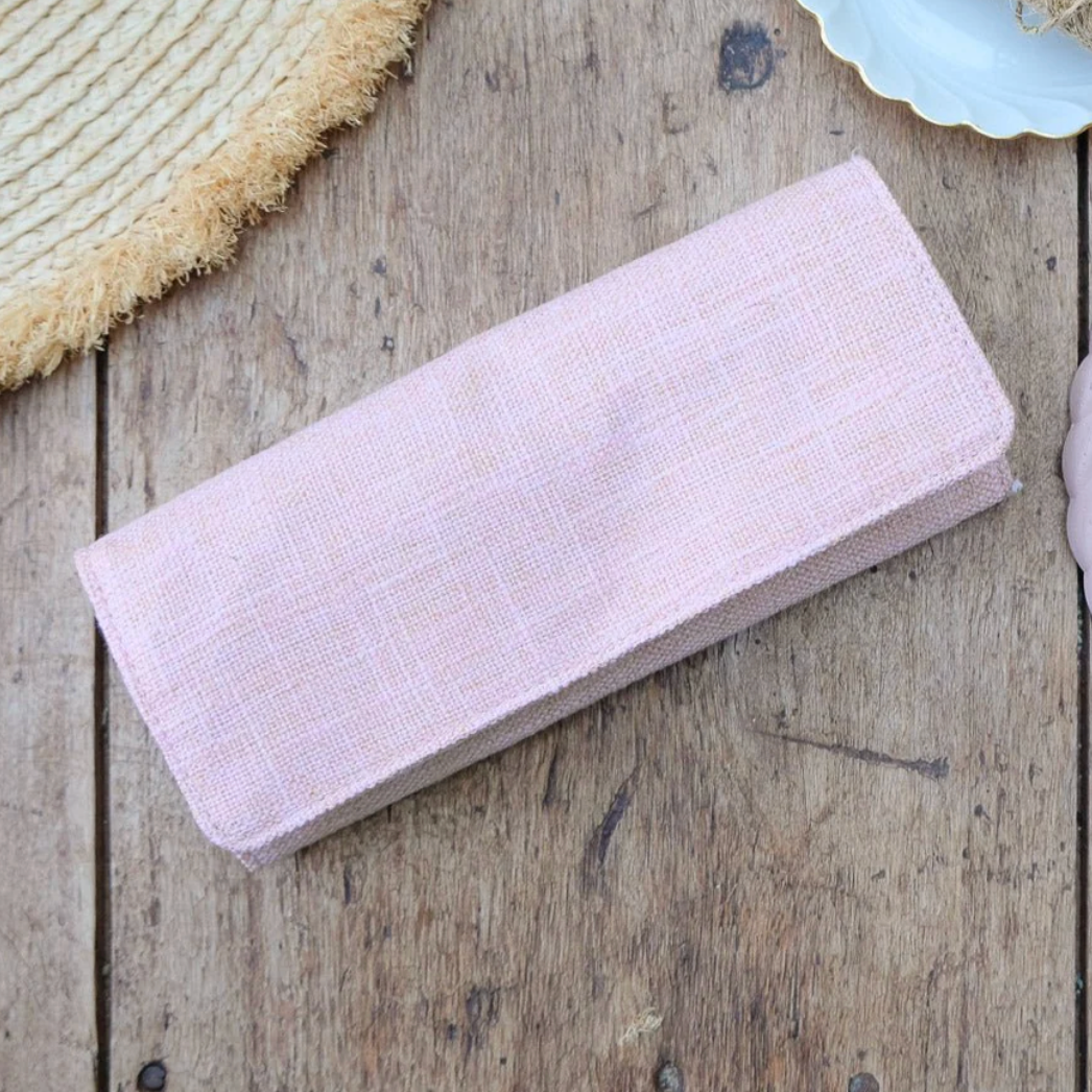 Linen-effect jewelry pouch - Rose
