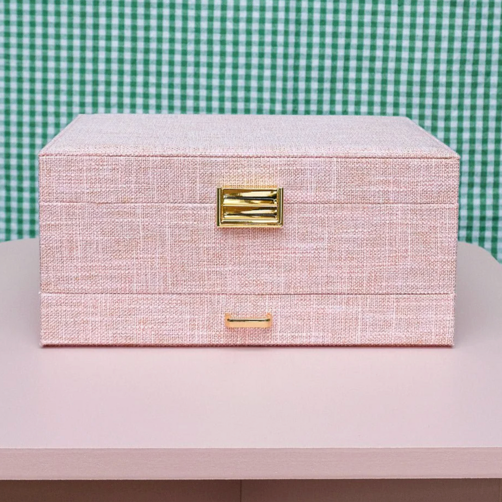 Jewelry box linen effect - Rose