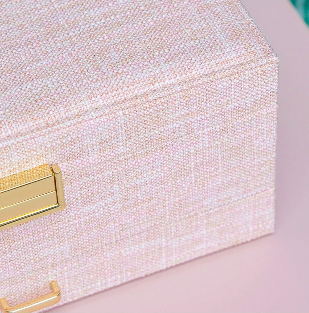 Jewelry box linen effect - Rose