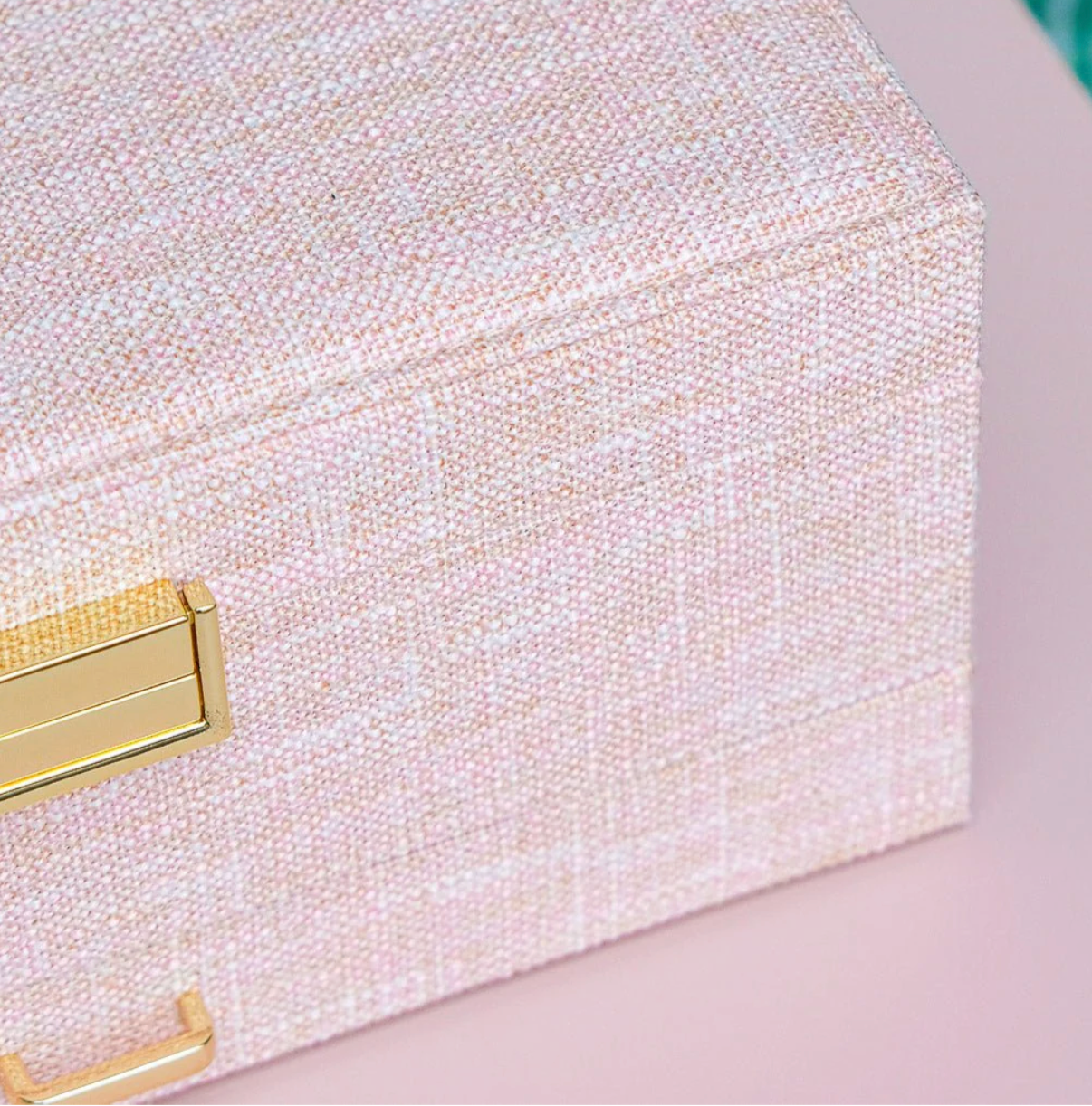 Jewelry box linen effect - Rose