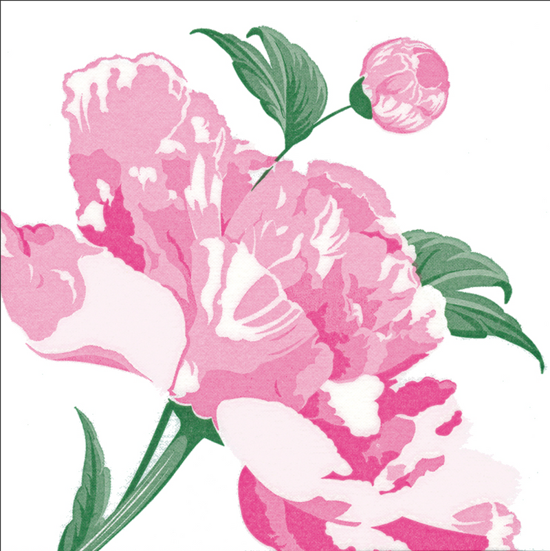 Servetten - Roze bloem - 40x40