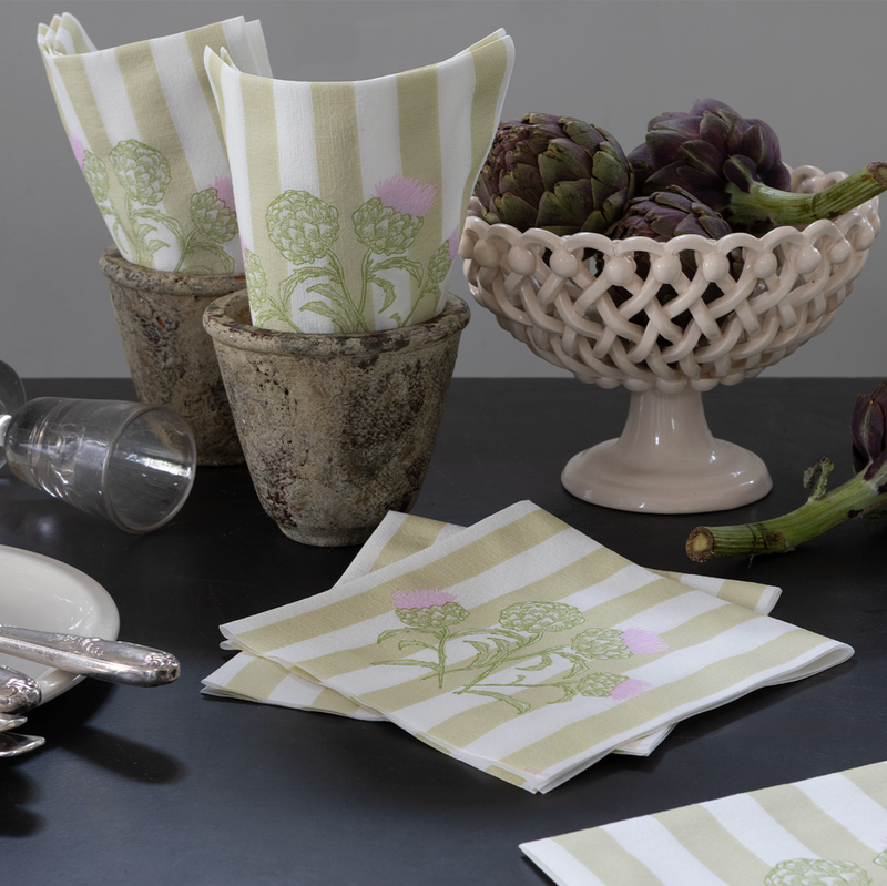 Servetten - Strepen/Bloemen - 40x40