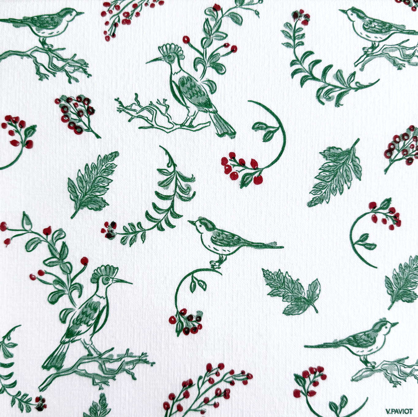 Servetten - Kerst vogeltjes - 40x40