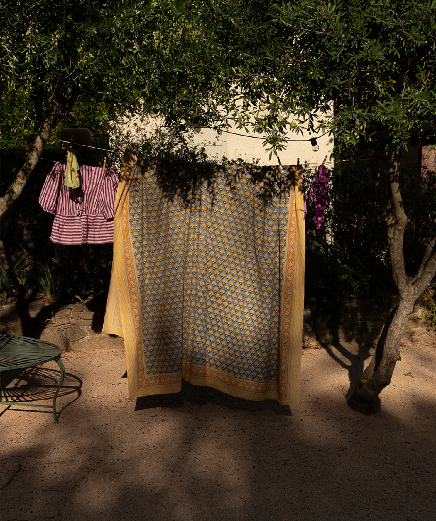 Hand-printed tablecloth "Blue Emma" – 2 sizes