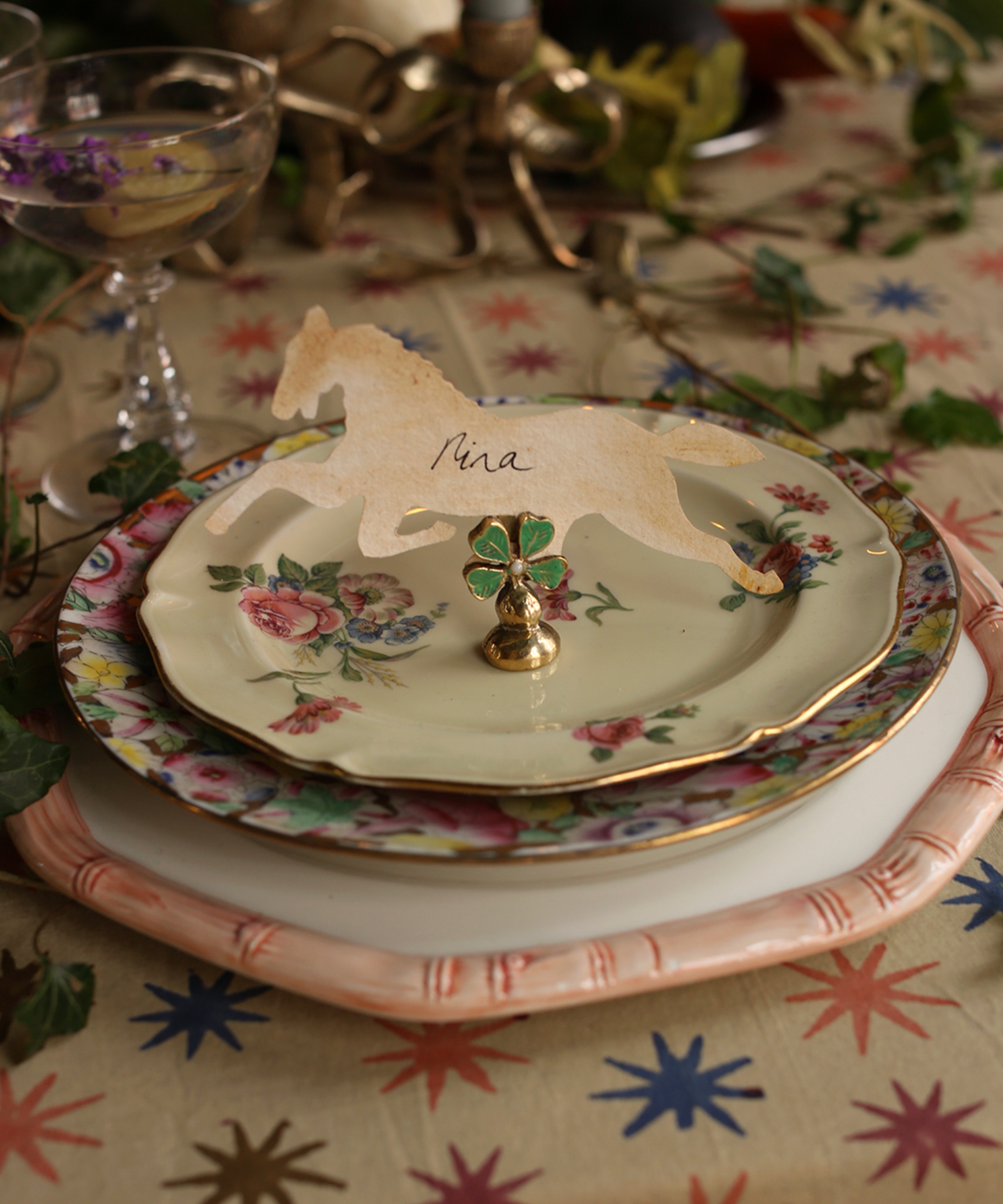 Card and photo holder "Clover"