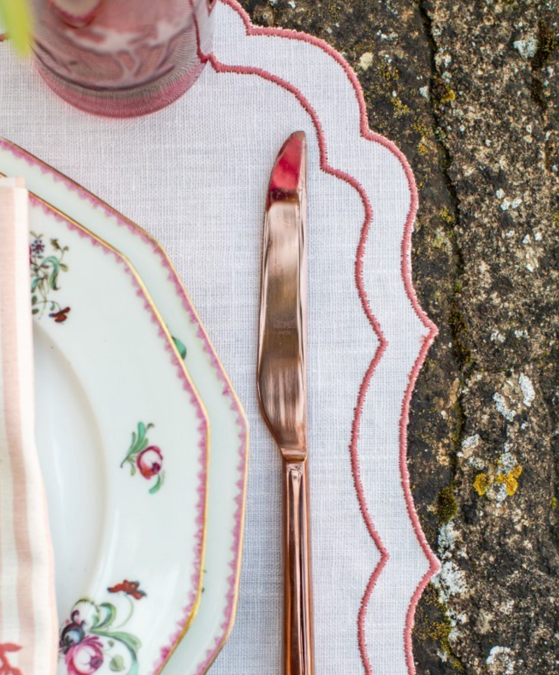 Vlekwerende Linnen Placemat – 50x35 cm - Lichtroze