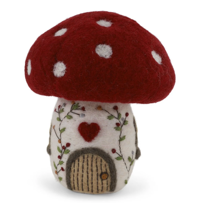 Kerstornamentje - Paddenstoel huisje  (Klein)