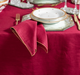 Linnen Servet met Contrasterende rand - Rood / Goud
