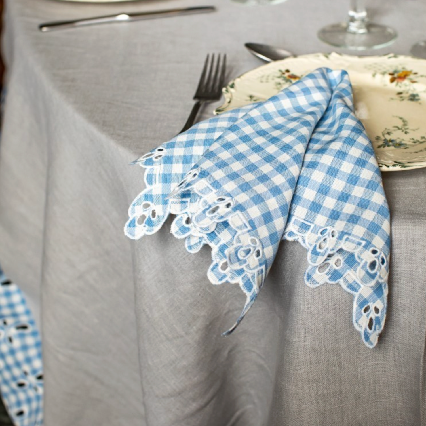 Amalfi Napkin - Vichy Blue