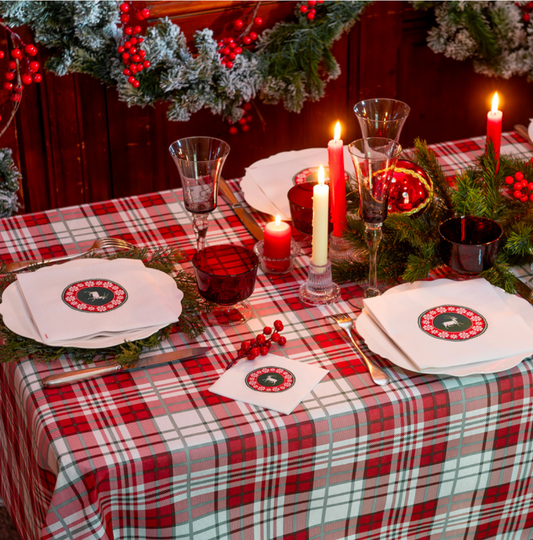 Wegwerptafellaken Airlaid (Intissé) - Schotse Ruit  - 150 x 240cm