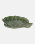 Fish plate in green — 28 cm