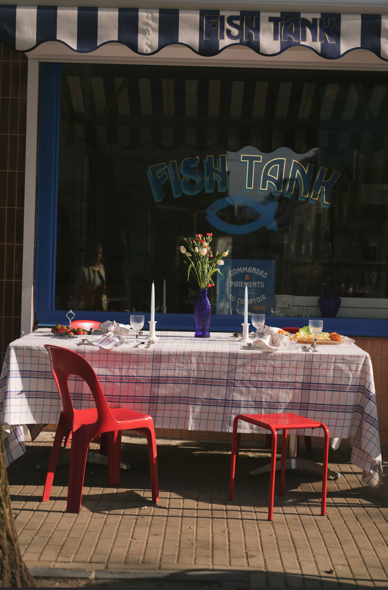 Tafellaken - Léon Blue - Blauw Visje