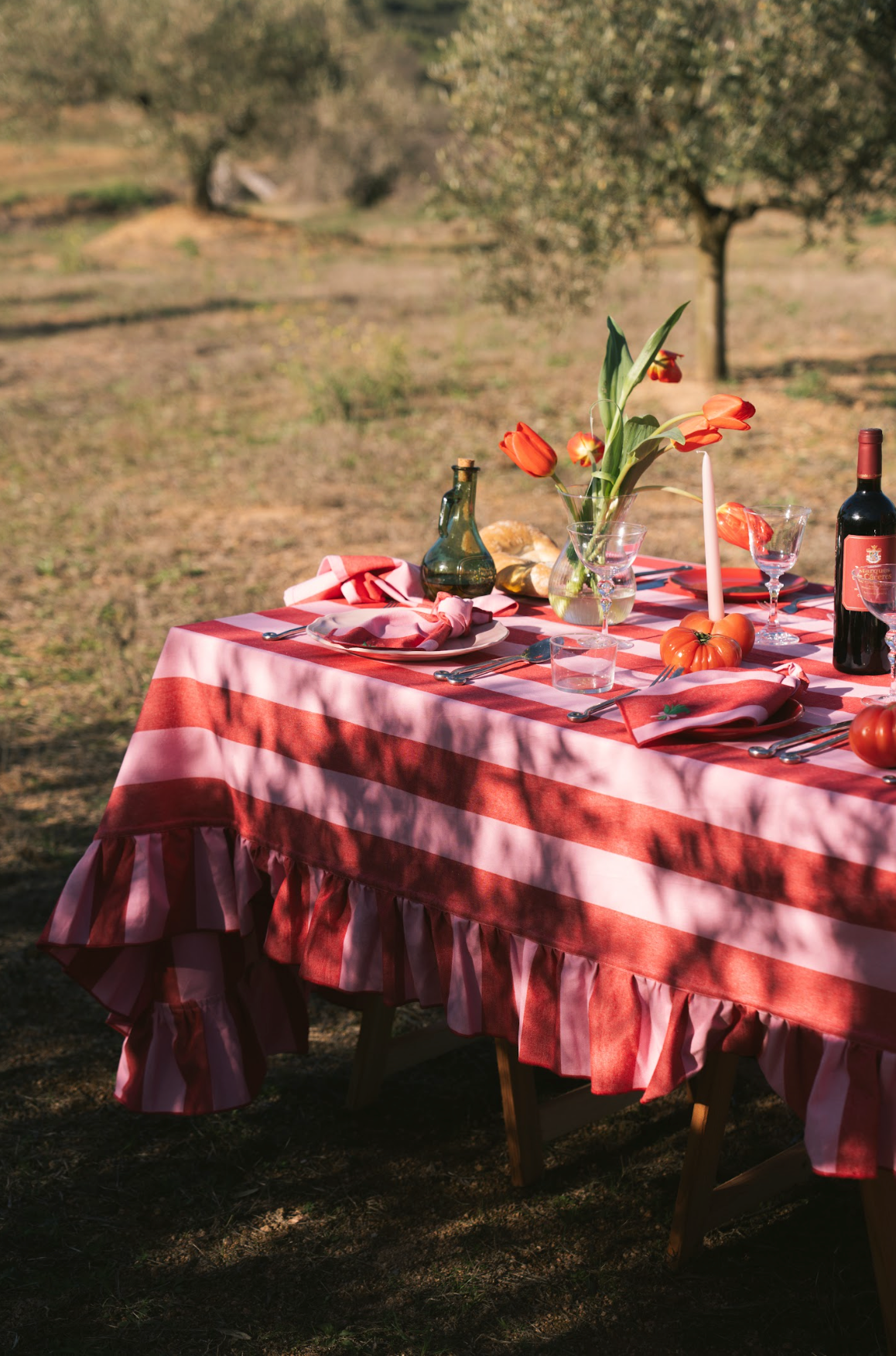 Tafellaken - Lucette Red - Rode Tulpen