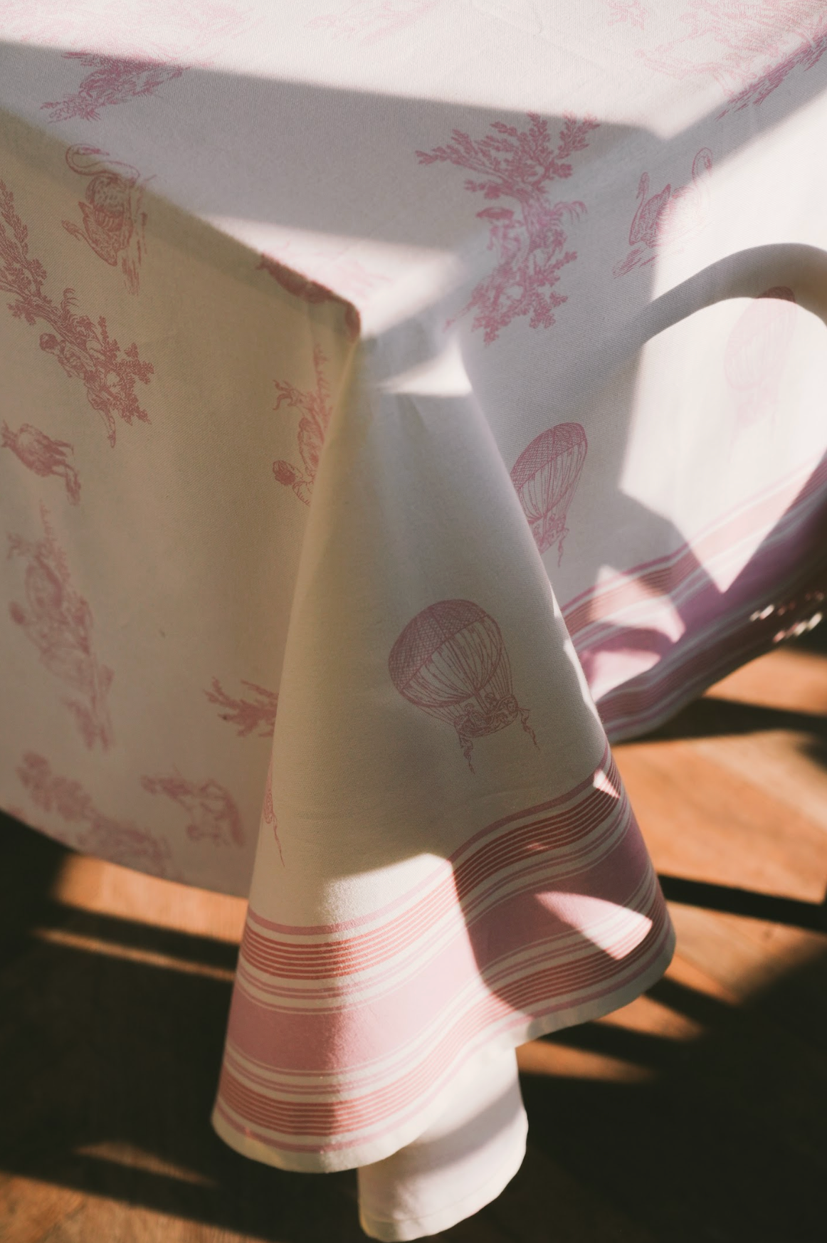 Tafellaken - Eugénie Pink - Roze Toile de Jouy