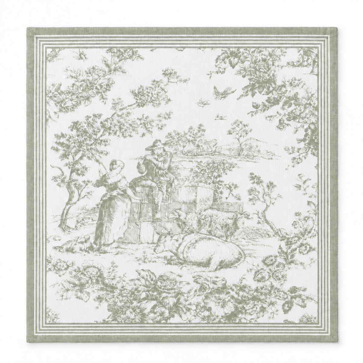 Katoenen servet Toile de Jouy 45 x 45 cm