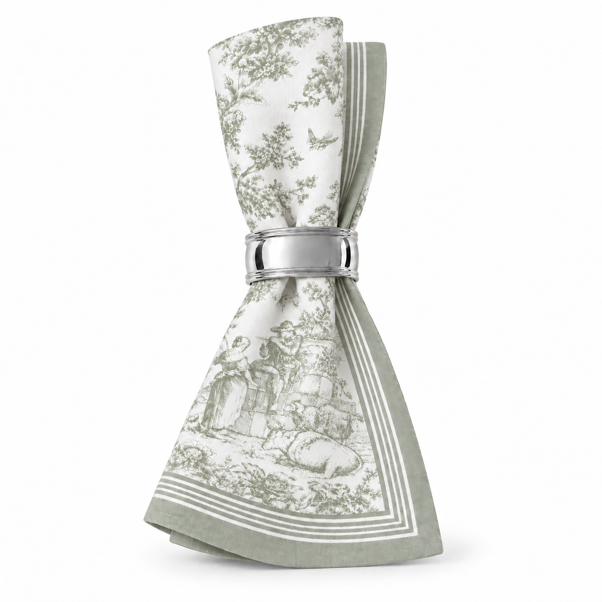 Katoenen servet Toile de Jouy 45 x 45 cm