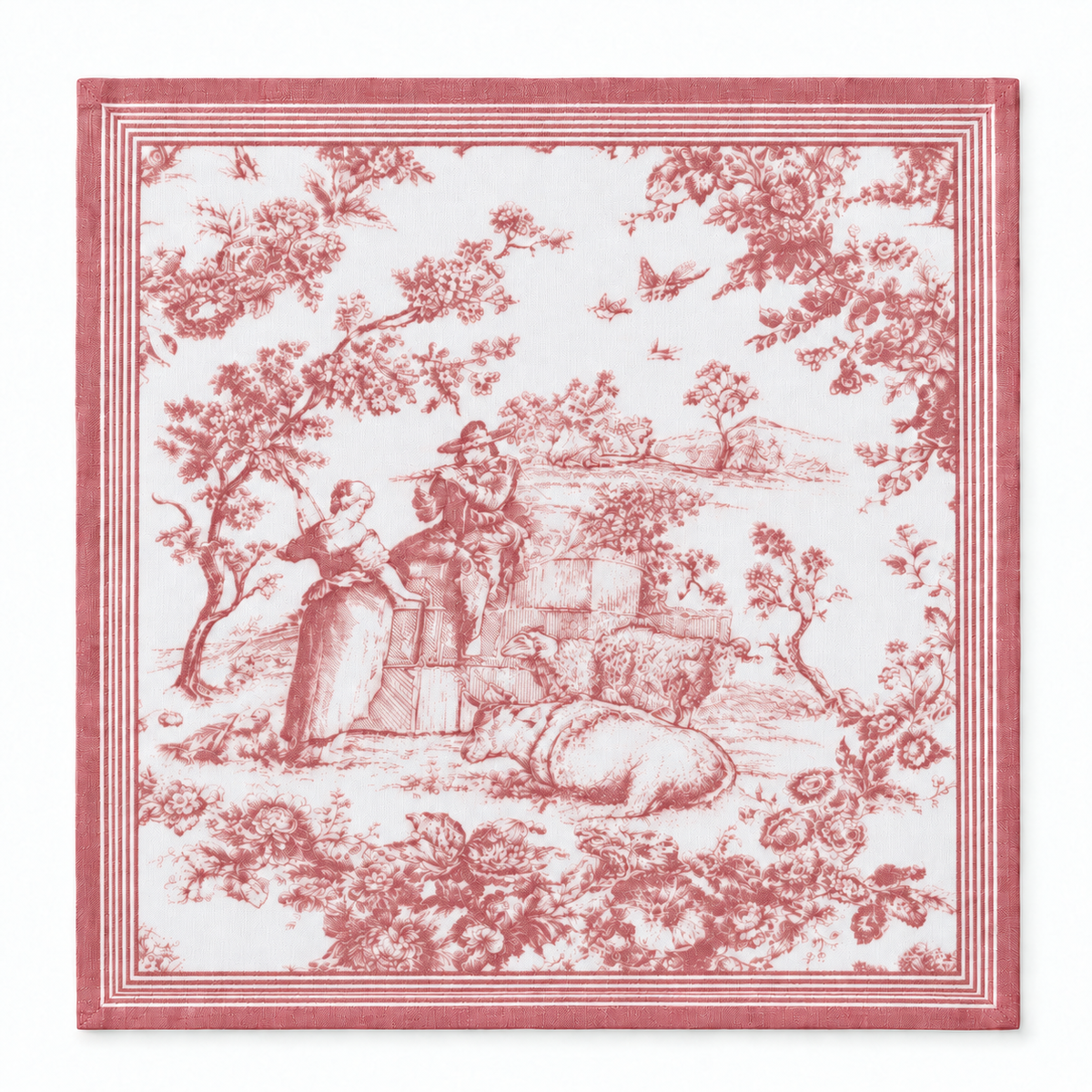 Katoenen servet Toile de Jouy 45 x 45 cm
