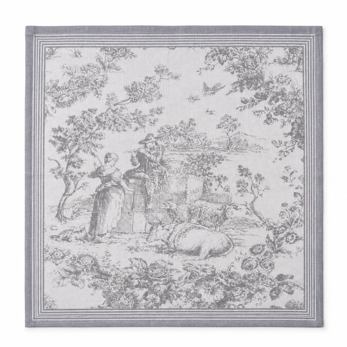 Katoenen servet Toile de Jouy 45 x 45 cm