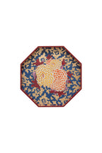 Achthoekig dienblad Arabesque Corolla donkerblauw, bovenaanzicht